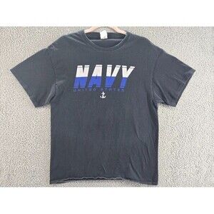 US Navy Shirt Mens Large United States Navy Official Military 942 Black Graphic